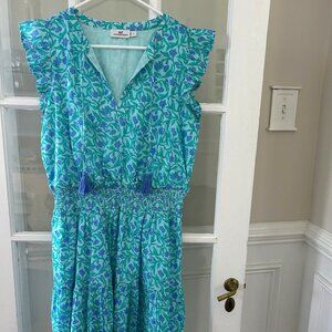 Vineyard Vines Blue and Green Mini Dress